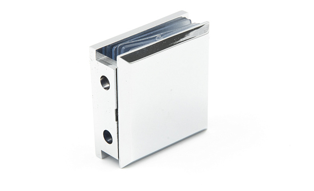 Коннектор для душевой  стена-стекло 45х45 мм, 90°, с двумя отверстиями, цинк, полированный t731 PZn Коннектор для душевой  стена-стекло 45х45 мм, 90°, с двумя отверстиями, цинк, полированный t731 PZn