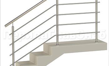 Четыре ригеля на сварке, круглый поручень и круглые стойки для крыльца в Симферополе. Готовые проекты ПерилаГлавСнаб