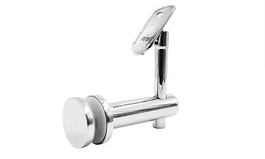 Выносной держатель поручня на стекло 8-20 мм, регулируемый, с ложементом, полированный, (AISI 304) k241-5 купить в Симферополе