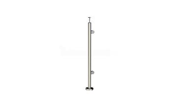 Стойка круглая Ø38.1: 2 штамп. зажимных стеклодержателя, полированная, высота 950 мм (AISI 201) k726-R купить в Симферополе