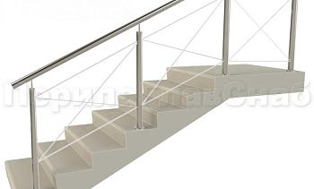 Ограждения из нержавейки. Заполнение из тросиков (нестандартная конфигурация) для крыльца в Симферополе. Готовые проекты ПерилаГлавСнаб