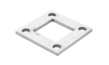 Фланец стойки 75 х75 х 5 (4,3) х AISI304, 4 отв. М10, с центральным отверстием k115-6 купить в Симферополе