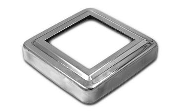 Низ стойки фигурный под трубу 50х50 мм, 83х83х0.5 мм, высота 17 мм, полированный (AISI 304) k375 купить в Симферополе