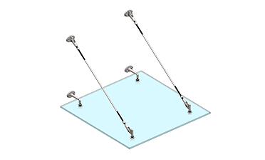 Комплект фурнитуры для козырька 1200х1200 (на вантах/тягах) k671-12-12 купить в Симферополе