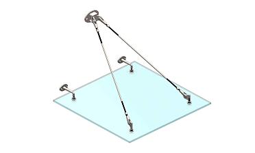 Комплект фурнитуры для козырька с двойным кронштейном стена-тяга 1200х1200 (на вантах/тягах) k671-12-12-2 купить в Симферополе