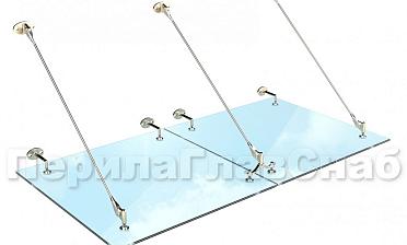 Комплект фурнитуры для козырька 1800х1800 (на вантах/тягах) k671-18-18 купить в Симферополе