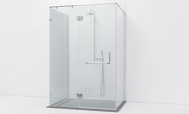 Комплект фурнитуры для душевой перегородки возле стены с дверью и глухими стеклами t571-1 купить в Симферополе