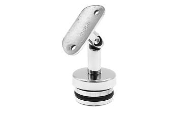 Наконечник палец с алюминиевой системой фиксации на стойке Ø42.4х1.5 мм, регулируемым ложементом под поручень Ø50.8 мм, полированный, литой, нержавеющий AISI 304 k206 купить в Симферополе