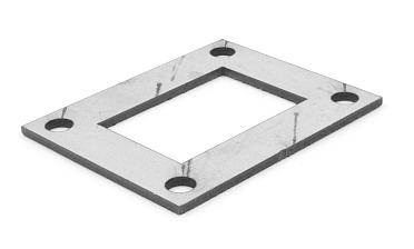 Фланец прямоугольный нержавеющий 100х80 (под трубу 40x60) Ф-0533 купить в Симферополе