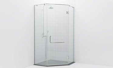 Комплект фурнитуры для трапециевидной душевой перегородки на профиле с угловой штангой t553-1 купить в Симферополе