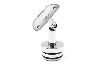 Наконечник палец с алюминиевой системой фиксации на стойке Ø38.1х1.5 мм, регулируемым ложементом под поручень Ø50.8 мм, полированный, литой, нержавеющий (AISI 304) k204 купить в Симферополе