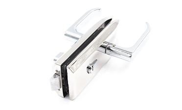 Замок для стеклянной двери с нажимной ручкой, евроцилиндр односторонний ключ/защелка, с ответной частью на стекло, полированный t155 PSS купить в Симферополе