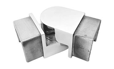 Отвод для поручня с пазом 40х40 мм, шарнирный, полир., (AISI 304) k546-2 купить в Симферополе