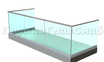 Ограждение на несущем стекле на алюминиевом профиле для балкона в Симферополе. Готовые проекты ПерилаГлавСнаб