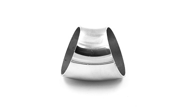 Половинка отвода поручня под сварку для Ø50.8х125/2х1.5, 45°, полированный 400 Grit (AISI 304) k021-45 купить в Симферополе Половинка отвода поручня под сварку для Ø50.8х125/2х1.5, 45°, полированный 400 Grit (AISI 304) k021-45 купить в Симферополе