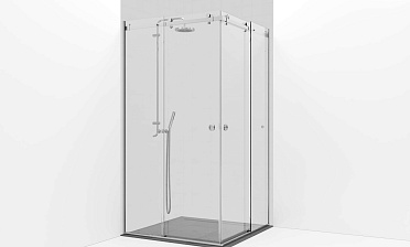 Комплект фурнитуры для раздвижной угловой душевой перегородки, две двери, на профиле t554-1 купить в Симферополе