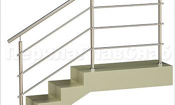 Три ригеля на держателях, круглый поручень и круглые стойки для крыльца в Симферополе. Готовые проекты ПерилаГлавСнаб