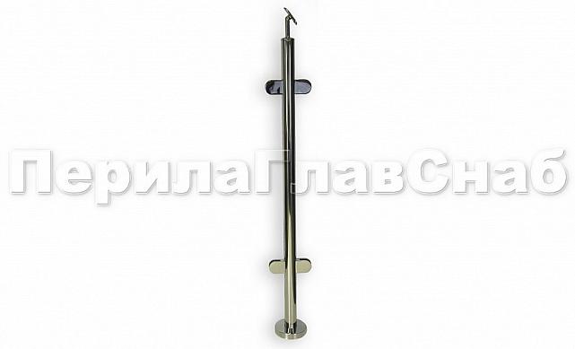 Стойка круглая Ø38.1: 4 литых зажимных стеклодержателя, полированная, высота 950 мм (AISI 304) k724 2