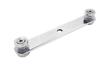 Стеклодержатель пластинчатый 3хМ8, по центрам 170х5 мм, полированный, шайбы 5 мм штамп., под стекло 6-12 мм, AISI 316 k023-8 купить в Симферополе