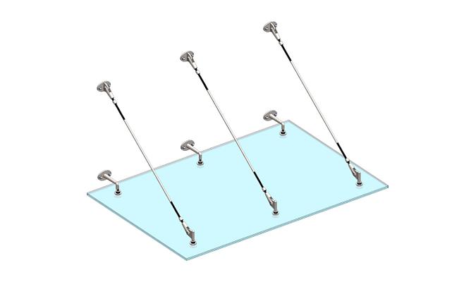 Комплект фурнитуры для козырька 1200х1800 (на вантах/тягах) k671-12-18м