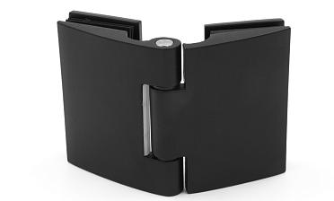 Петля для душевой кабины стекло-стекло 180°, без реза, нержавеющая сталь AISI 304, черная t313 BL купить в Симферополе