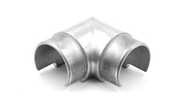 Отвод поручня с пазом Ø48.3мм, 90°, с двумя установочными кольцами, шлифованный 320Grit, (aisi 304) Фk237-2 купить в Симферополе