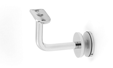 Держатель поручня Ø50.8 мм, на стекло 10-17 мм, Ø43х5 мм, вынос 60х70, нержавеющая сталь, полированная (AISI 304) k008-3 купить в Симферополе Держатель поручня Ø50.8 мм, на стекло 10-17 мм, Ø43х5 мм, вынос 60х70, нержавеющая сталь, полированная (AISI 304) k008-3 купить в Симферополе