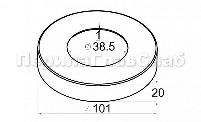 Низ стойки Ø38.1 мм, S=0.8 мм, 100х18 мм, золото k201-88 2