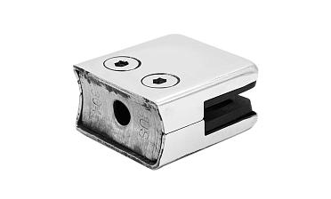 Стеклодержатель штампованный, под стекло 10 мм (5+5 мм), квадратный под стойку Ø38.1 мм (40х24х48 ) полированный AISI 304 k351-10 купить в Симферополе