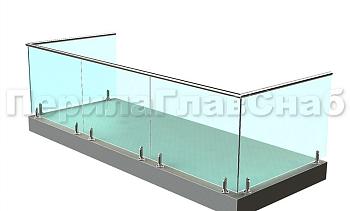 Балконные ограждения из стекла на министойках в Симферополе. Готовые проекты ПерилаГлавСнаб