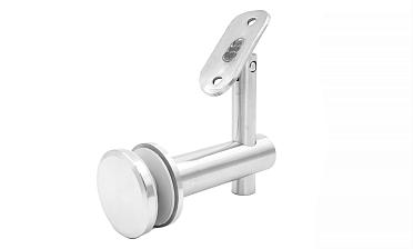 Выносной держатель поручня на стекло 8-20 мм, регулируемый, с ложементом, шлифованный, AISI 304, уценка Фk241-У купить в Симферополе