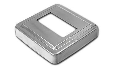 Низ стойки под трубу 50х25 мм, 84х84х0.6 мм, высота 17 мм, полированный (AISI 304) k398 купить в Симферополе