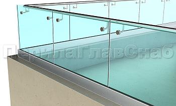 Ограждение кровли на несущем стекле и алюминиевом профиле в Симферополе. Готовые проекты ПерилаГлавСнаб