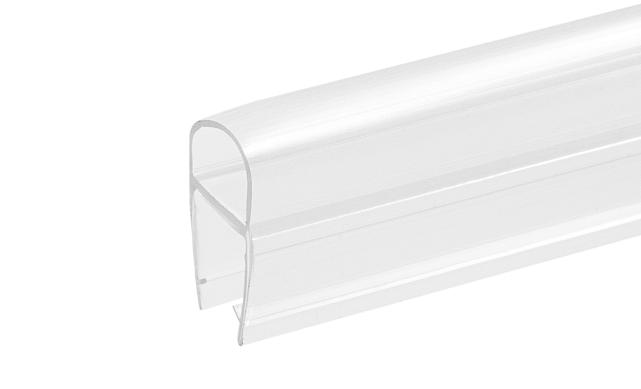 Уплотнитель для стекла 8мм, прозрачный, дверь-стекло 2,2 м. t212-2