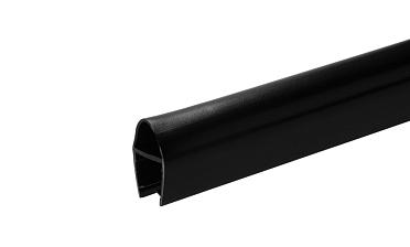Уплотнитель для стекла 8 мм, дверь-стекло 2200 мм, непрозрачный черный t212-2 BL-U купить в Симферополе