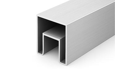 Труба 40х40 мм с пазом 24х24 под стекло, 6000 мм, алюминиевая, анодированная Фk856-3 AL купить в Симферополе