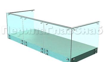 Ограждения на несущем стекле с торцевым креплением для балкона в Симферополе. Готовые проекты ПерилаГлавСнаб