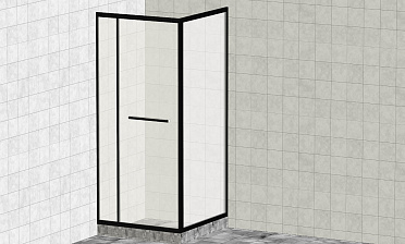 Комплект душевой с внутренней подвижной дверью,толщина стекла 8мм, 900х900х2000, AUSI 304, черная t470 Bl купить в Симферополе
