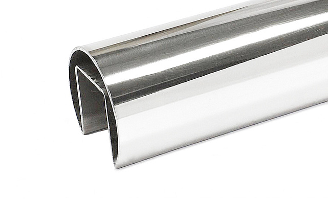 Труба Ø42.4 мм, с пазом 24х24 мм, тройная полировка 800GRIT, AISI 304 k820-3