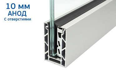 Комплект профиля зажимного для стекла 10мм и 5+5, с отверстиями, АНОД. алюминий 100х60мм, т100-1-10 купить в Симферополе Комплект профиля зажимного для стекла 10мм и 5+5, с отверстиями, АНОД. алюминий 100х60мм, т100-1-10 купить в Симферополе