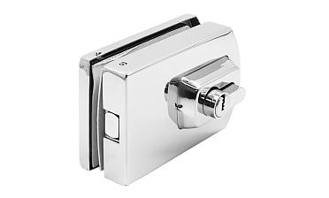 Замок для стеклянной двери вертикальный с ответной частью на стену и пол, полированный, вырез 15 t135 PSS купить в Симферополе