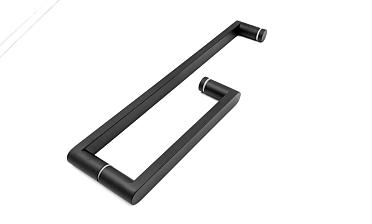 Ручка 225х425 круглая+квадратная труба AISI 304 черная t628 BL купить в Симферополе