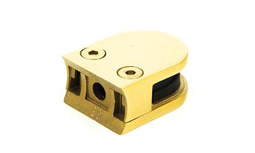 Стеклодержатель литой с вставками под стекло 8 мм (4+4 мм), закругленный под Ø38.1 мм, 40х22х50, золотой k001-88 купить в Симферополе