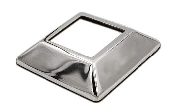 Низ стойки под трубу 40х40 мм, 80х80х1, высота 20 мм, полированный (AISI 304) k064-3 купить в Симферополе