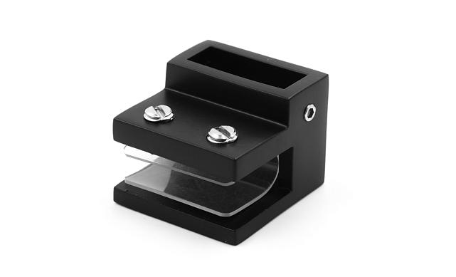 Коннектор торцевой труба-стекло 30х10 мм, нержавеющая сталь AISI 304, черная t467 BL