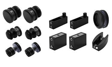 Комплект раздвижной системы для стеклянной душевой, нержавеющая сталь AISI 304, черная t401 BL купить в Симферополе