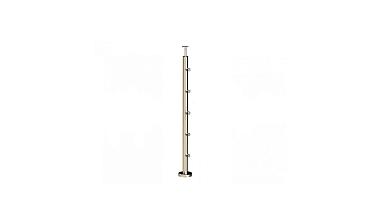 Стойка круглая Ø38.1: 5 ригеледержателей, полированная, высота 950 мм (AISI 304) k715 купить в Симферополе