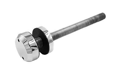 Стеклодержатель Ø50х10х18, шпилька М16х205 мм, для стекла 8-40 мм, AISI (201), с возможностью регулировки выноса до 65 мм, для торцевого крепления стекла, полированный, литой k277-3 купить в Симферополе