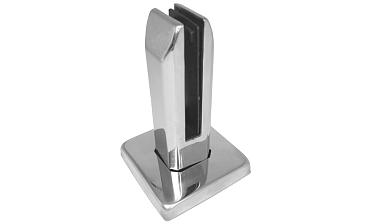 Стеклодержатель напольный, плоский 45х50х160 мм, для стекла 10 - 12 мм, полированный, без сверления стекла AISI 304 k282 купить в Симферополе