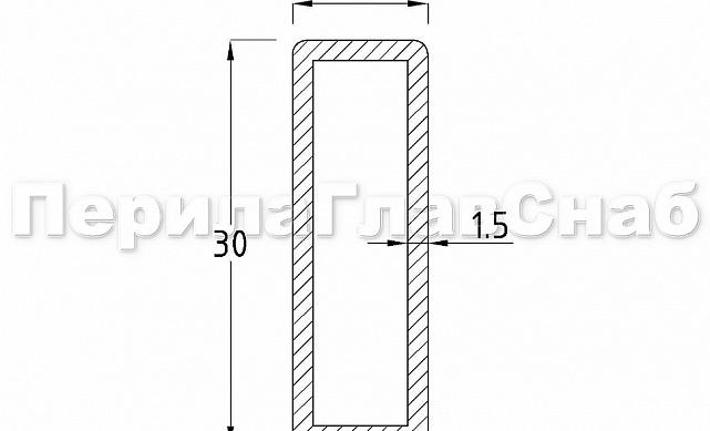 Трек прямоугольный 30х10 длина 3000 мм, полированный t440 PSS 2